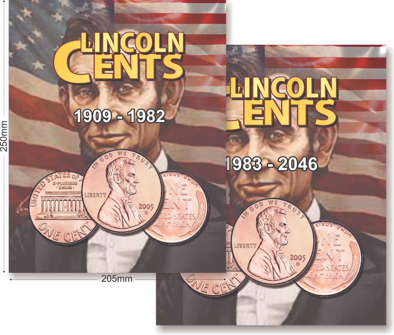 Álbum EUA  One Cents 1909 a 2046 2 Volumes