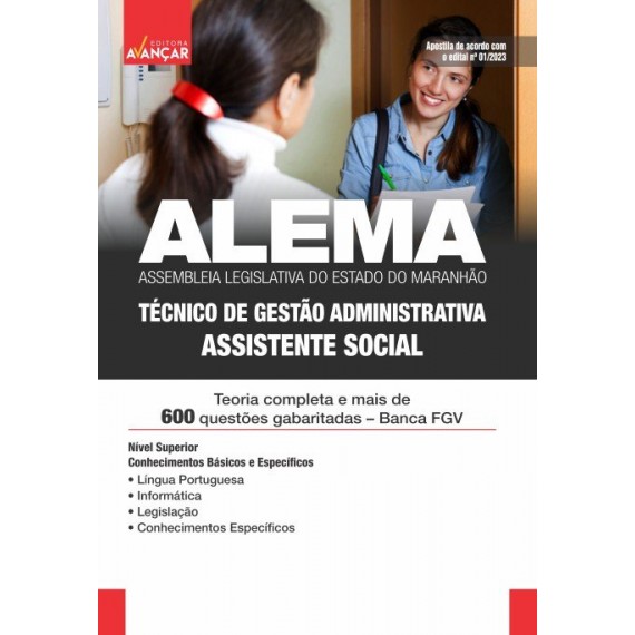 ALEMA - Assembleia Legislativa do Estado do Maranhão: Assistente Social: IMPRESSA - Frete grátis + E-book de bônus com Liberação Imediata