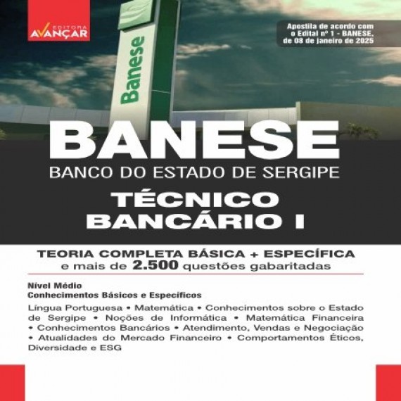 BANESE 2025 - TÉCNICO BANCÁRIO I