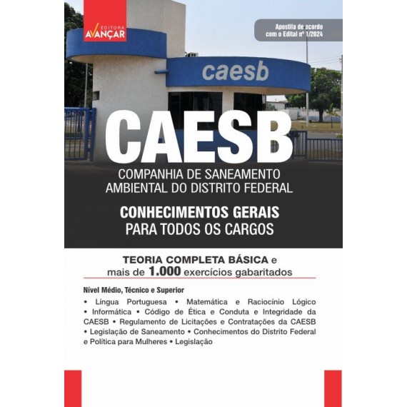 CAESB 2024 -  Conhecimentos gerais para todos os cargos: E-BOOK - Liberação Imediata