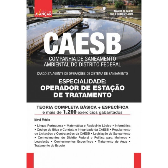 CAESB 2024 -  Operador de Estação de Tratamento: E-BOOK - Liberação Imediata