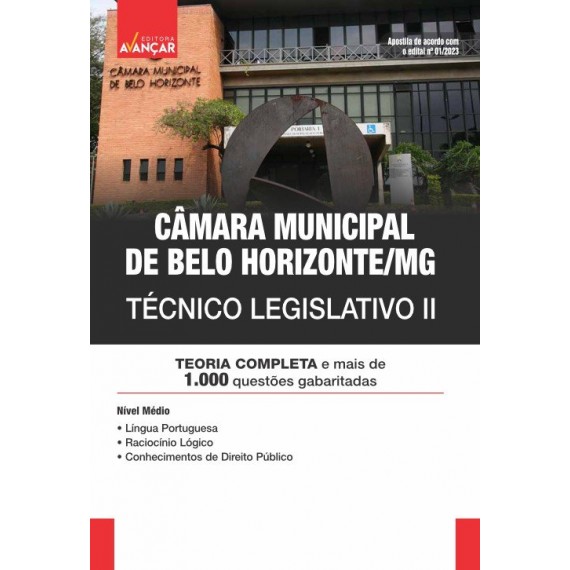 CÂMARA MUNICIPAL DE BELO HORIZONTE BH / MG - Técnico Legislativo II: IMPRESSO - FRETE GRÁTIS