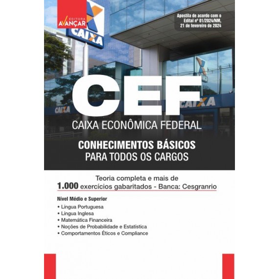 CEF 2024 - Caixa Econômica Federal - Conhecimentos básicos para todos os cargos: IMPRESSA - FRETE GRÁTIS