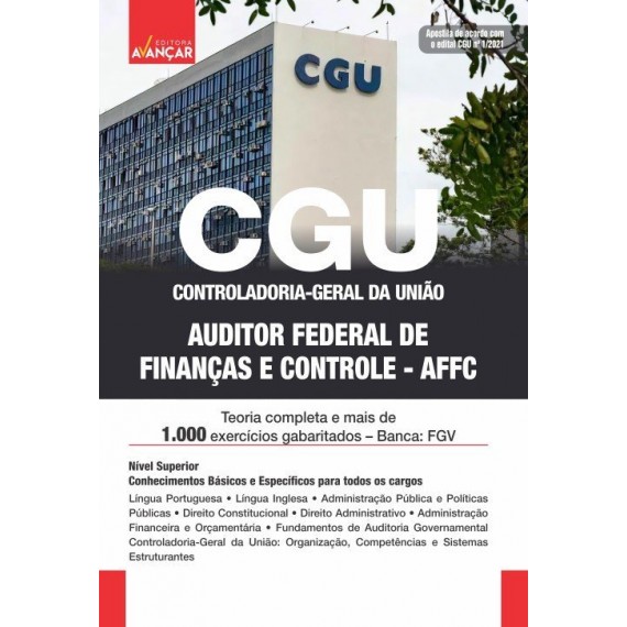 CGU - Controladoria-Geral da União - Auditor Federal de Finanças e Controle - AFFC: Impresso