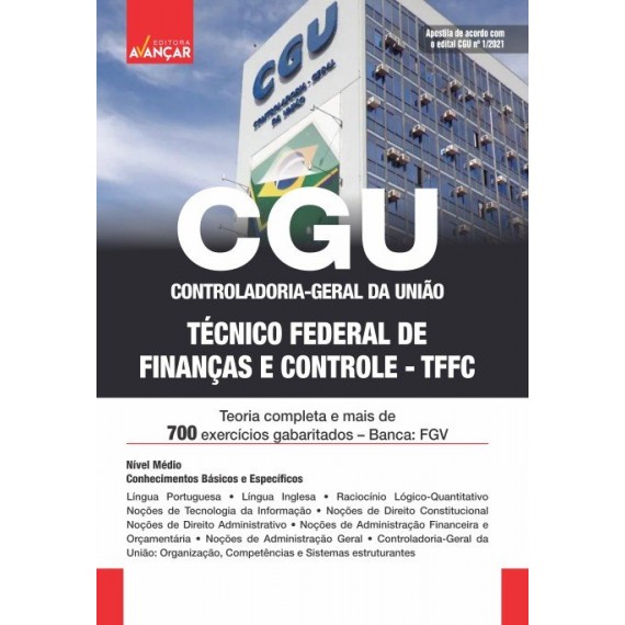 CGU - Controladoria-Geral da União - Técnico Federal de Finanças e Controle - TFFC: Impresso