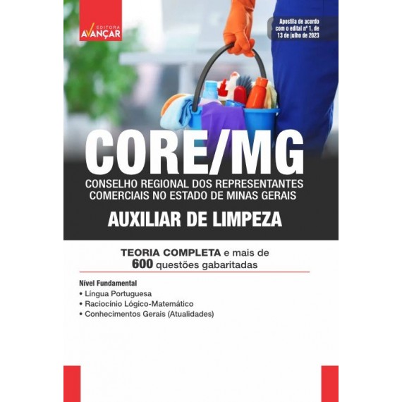 CORE MG - Conselho Regional Dos Representantes Comerciais no Estado de Minas Gerais - AUXILIAR DE LIMPEZA: IMPRESSA