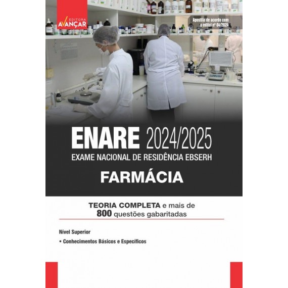 ENARE 2024/25 - EXAME NACIONAL DE RESIDÊNCIA DA EBSERH - Farmácia: IMPRESSA - Frete Grátis