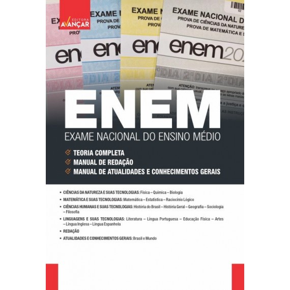 ENEM - EXAME NACIONAL DO ENSINO MÉDIO - Teoria Completa + Manual de Redação + Conhecimentos Gerais: E-BOOK - Liberação Imediata