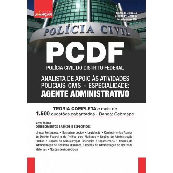 PCDF 2024 - AGENTE ADMINISTRATIVO: IMPRESSA