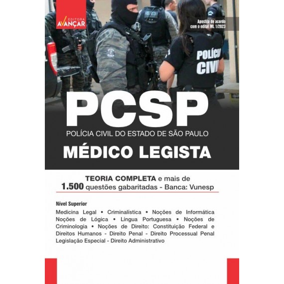 PCSP - Polícia Civil do Estado de São Paulo - MÉDICO LEGISTA: IMPRESSA + E-BOOK - Liberação Imediata - Frete grátis
