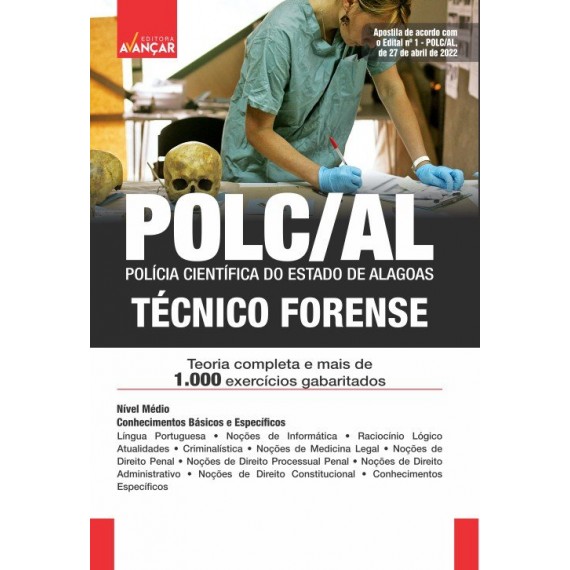 POLC AL - Polícia Científica do Estado de Alagoas - Técnico Forense: IMPRESSA - FRETE GRÁTIS - E-Book de bônus com liberação imediata