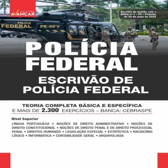 POLÍCIA FEDERAL PF 2025 - Escrivão  de Polícia Federal