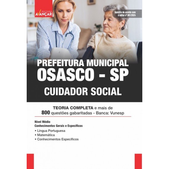 Prefeitura de Osasco SP - Cuidador Social: IMPRESSA + E-BOOK - FRETE GRÁTIS