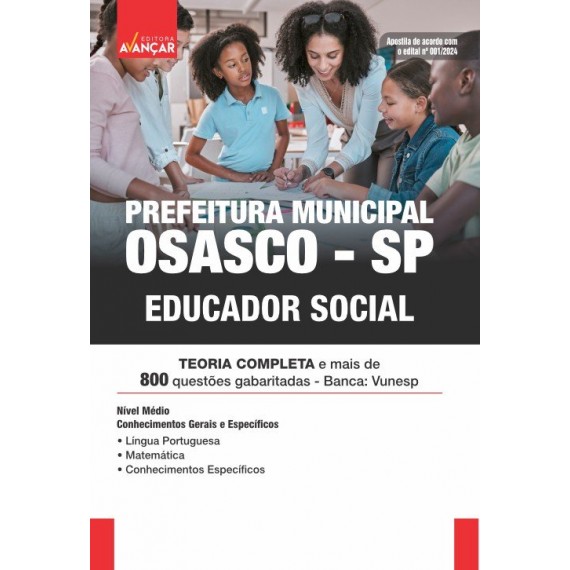 Prefeitura de Osasco SP - Educador Social: IMPRESSA + E-BOOK - FRETE GRÁTIS