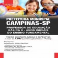 PREFEITURA DE CAMPINAS SP 2025 - PROFESSOR DE EDUCAÇÃO BÁSICA II - PEB II -  Anos Iniciais do Ensino Fundamental