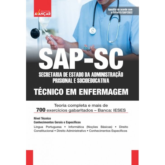 SAP SC - Técnico em Enfermagem: IMPRESSO - FRETE GRÁTIS - E-book de bônus com Liberação Imediata