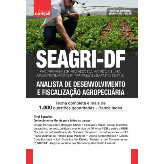 SEAGRI DF - Analista de Desenvolvimento e Fiscalização Agropecuária - IMPRESSO - FRETE GRÁTIS - E-book de bônus com Liberação Imediata