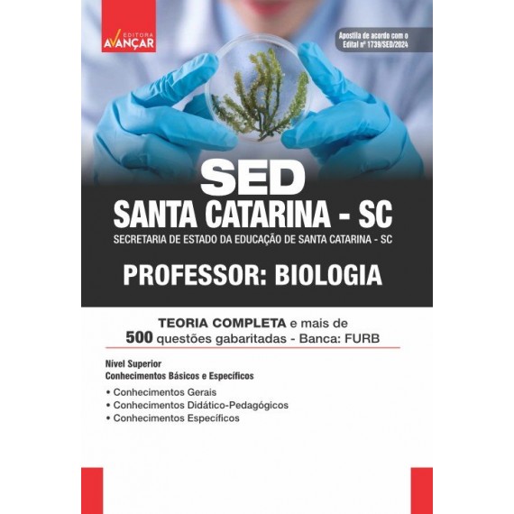 SED SANTA CATARINA SC 2024 - Professor: Biologia: IMPRESSO - Frete Grátis