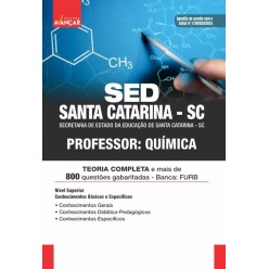 SED SANTA CATARINA SC 2024 - Professor: Química: IMPRESSA + E-BOOK - Frete Grátis