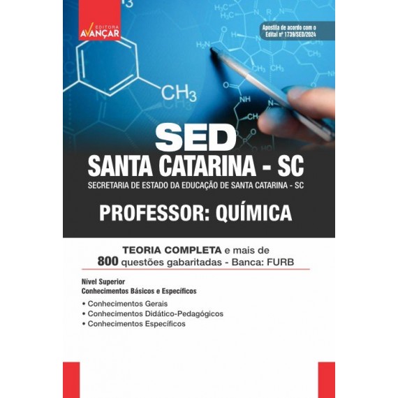 SED SANTA CATARINA SC 2024 - Professor: Química: E-BOOK - Liberação Imediata