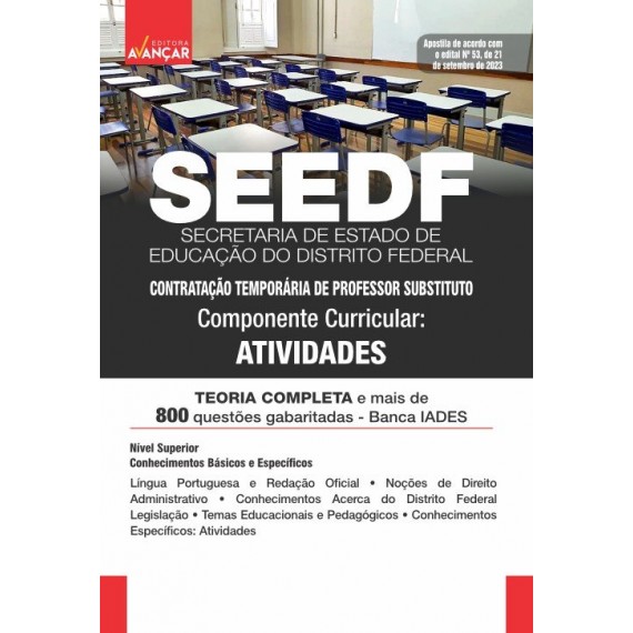 SEEDF - Professor Temporário 2023 - ATIVIDADES: IMPRESSA + E-BOOK - Liberação Imediata