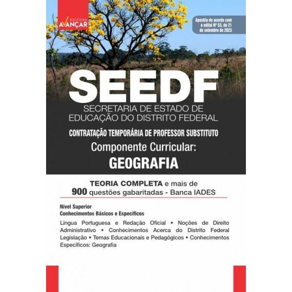 SEEDF - Professor Temporário 2023 - GEOGRAFIA: IMPRESSO + E-BOOK - Liberação Imediata