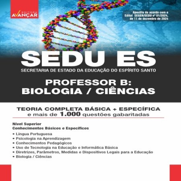 SEDU ES 2025 - PROFESSOR B - BIOLOGIA/CIÊNCIAS