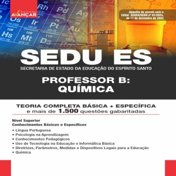 SEDU ES 2025 - PROFESSOR B - QUÍMICA