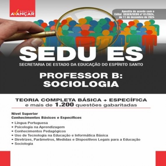 SEDU ES 2025 - PROFESSOR B - SOCIOLOGIA: E-BOOK - Liberação Imediata