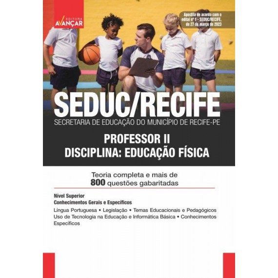 SEDUC / SME RECIFE - Secretaria de Educação do Município de Recife - PE: Professor II - EDUCAÇÃO FÍSICA: IMPRESSA - FRETE GRÁTIS + E-BOOK