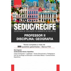 SEDUC / SME RECIFE - Secretaria de Educação do Município de Recife - PE: Professor II - GEOGRAFIA: E-BOOK - Liberação Imediata
