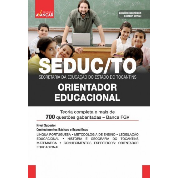 SEDUC TO - Secretaria da Educação do Estado do Tocantins TO - Orientador Educacional: E-BOOK - Liberação Imediata
