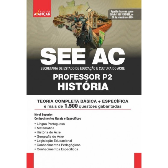 SEEAC - Professor P2 - História: IMPRESSO + E-BOOK - Liberação Imediata