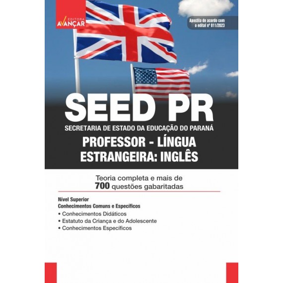 SEED PR - Secretaria de Estado de Educação do Estado do Paraná: Língua Estrangeira - Inglês - IMPRESSA - Frete grátis + E-book de bônus com Liberação Imediata