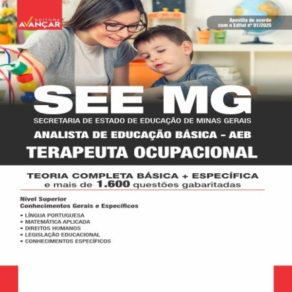 SEE MG 2025 - Analista de Educação Básica (AEB): TERAPEUTA OCUPACIONAL 