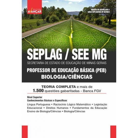 SEE MG - Professor de Educação Básica - PEB - BIOLOGIA / CIÊNCIAS: IMPRESSA - FRETE GRÁTIS + E-BOOK - Liberação Imediata