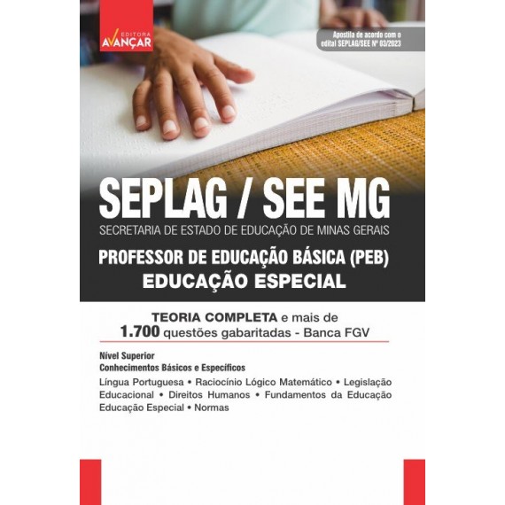 SEE MG - Professor de Educação Básica - PEB - EDUCAÇÃO ESPECIAL: E-BOOK - Liberação Imediata