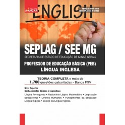 SEE MG - Professor de Educação Básica - PEB - LÍNGUA INGLESA: IMPRESSA - FRETE GRÁTIS + E-BOOK - Liberação Imediata