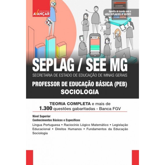 SEE MG - Professor de Educação Básica - PEB - SOCIOLOGIA: IMPRESSA - FRETE GRÁTIS