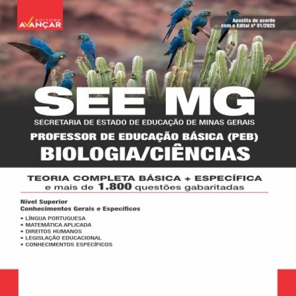 SEE MG 2025 - Professor de Educação Básica (PEB): BIOLOGIA/CIÊNCIAS