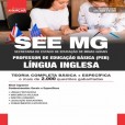 SEE MG 2025 - Professor de Educação Básica (PEB): LÍNGUA INGLESA - Frete Grátis