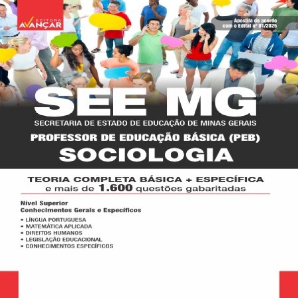 SEE MG 2025 - Professor de Educação Básica (PEB): SOCIOLOGIA