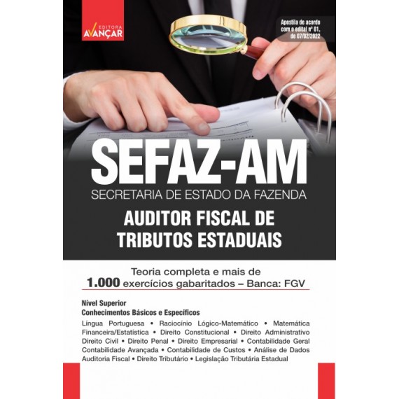 SEFAZ AM - Auditor Fiscal de Tributos Estaduais: Impresso - FRETE GRÁTIS