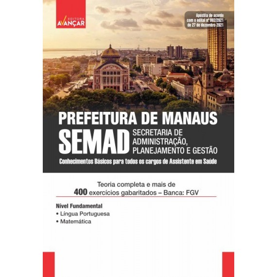 SEMAD AM - Prefeitura de Manaus - Conhecimentos básicos para todos os cargos de assistente em saúde - Nível Fundamental: Impresso