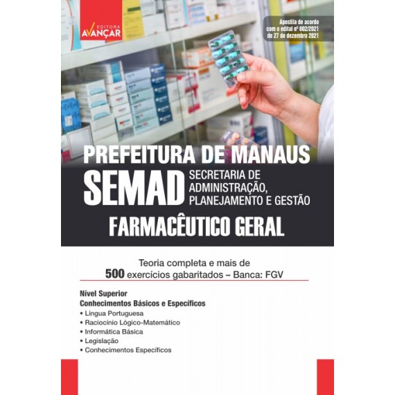 SEMAD AM - Prefeitura de Manaus - Farmacêutico Geral: E-book
