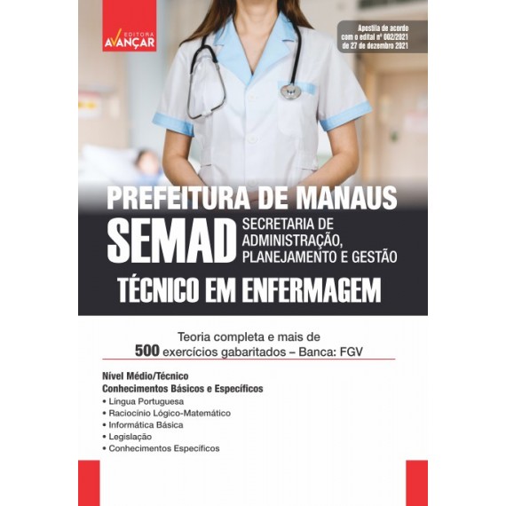 SEMAD AM - Prefeitura de Manaus - Técnico em Enfermagem: Impresso