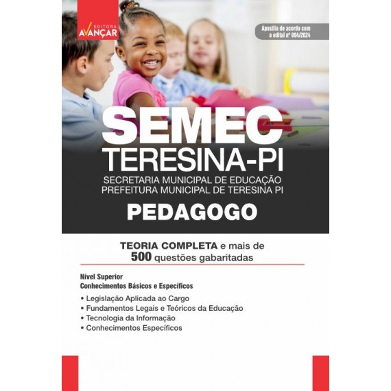 SEMEC - TERESINA PI - Pedagogo: IMPRESSA + E-BOOK - FRETE GRÁTIS