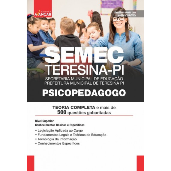 SEMEC - TERESINA PI - Psicopedagogo: IMPRESSA + E-BOOK - FRETE GRÁTIS