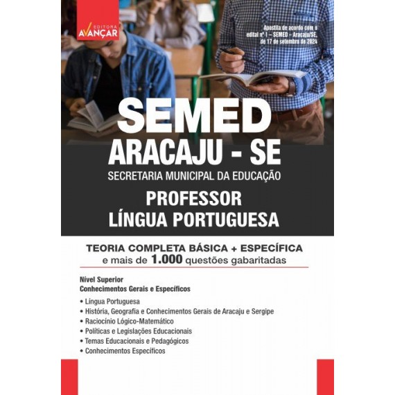 SEMED ARACAJU SE - PROFESSOR LÍNGUA PORTUGUESA: IMPRESSA + E-BOOK - Liberação Imediata