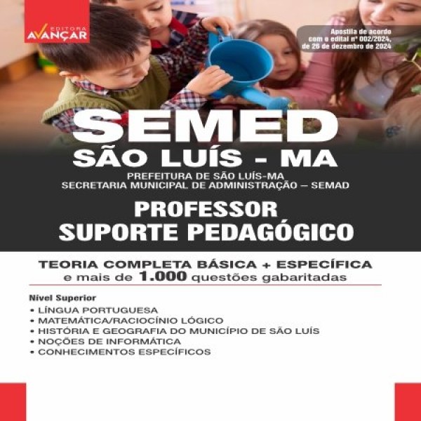 SEMED SÃO LUÍS MA - PROFESSOR SUPORTE PEDAGÓGICO